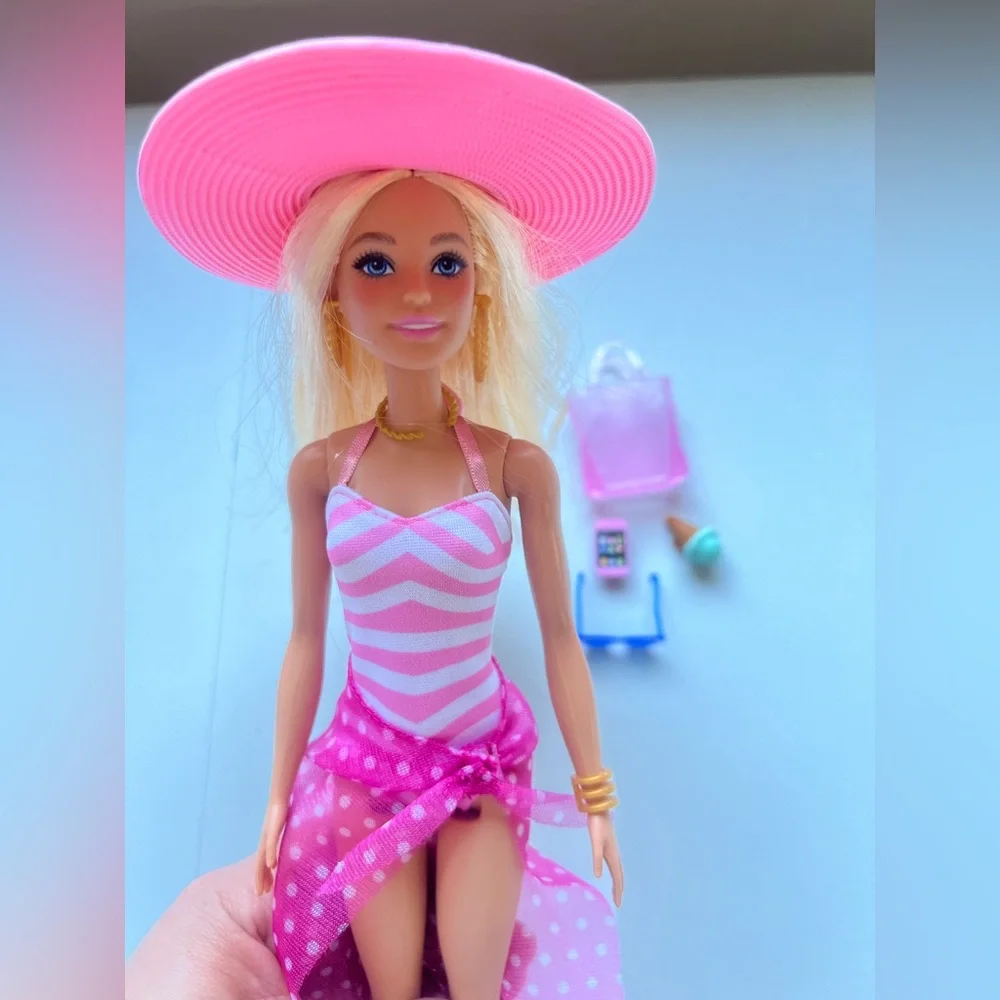 Barbie Doll with Swimsuit and Beach-Themed Accessories